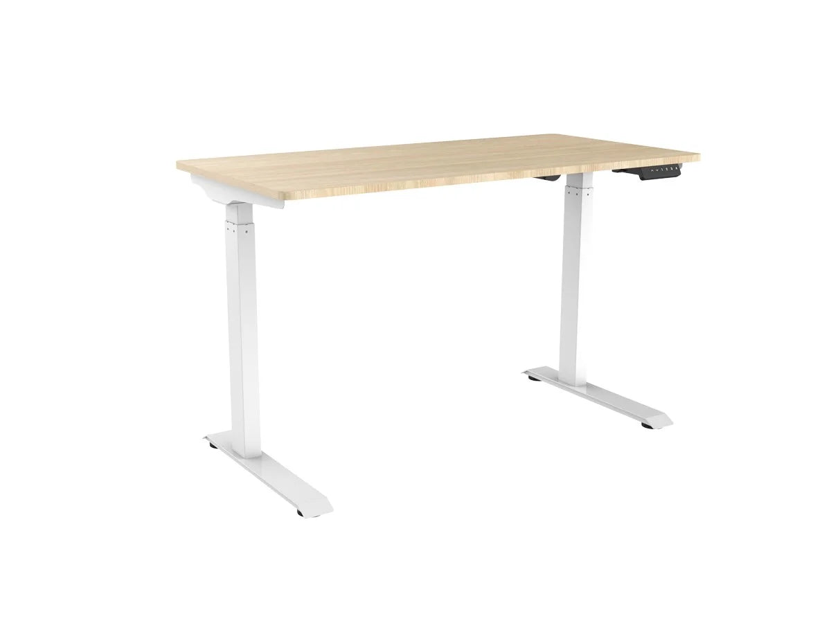 Electric Adjustable Desk with a white background and a different angle.