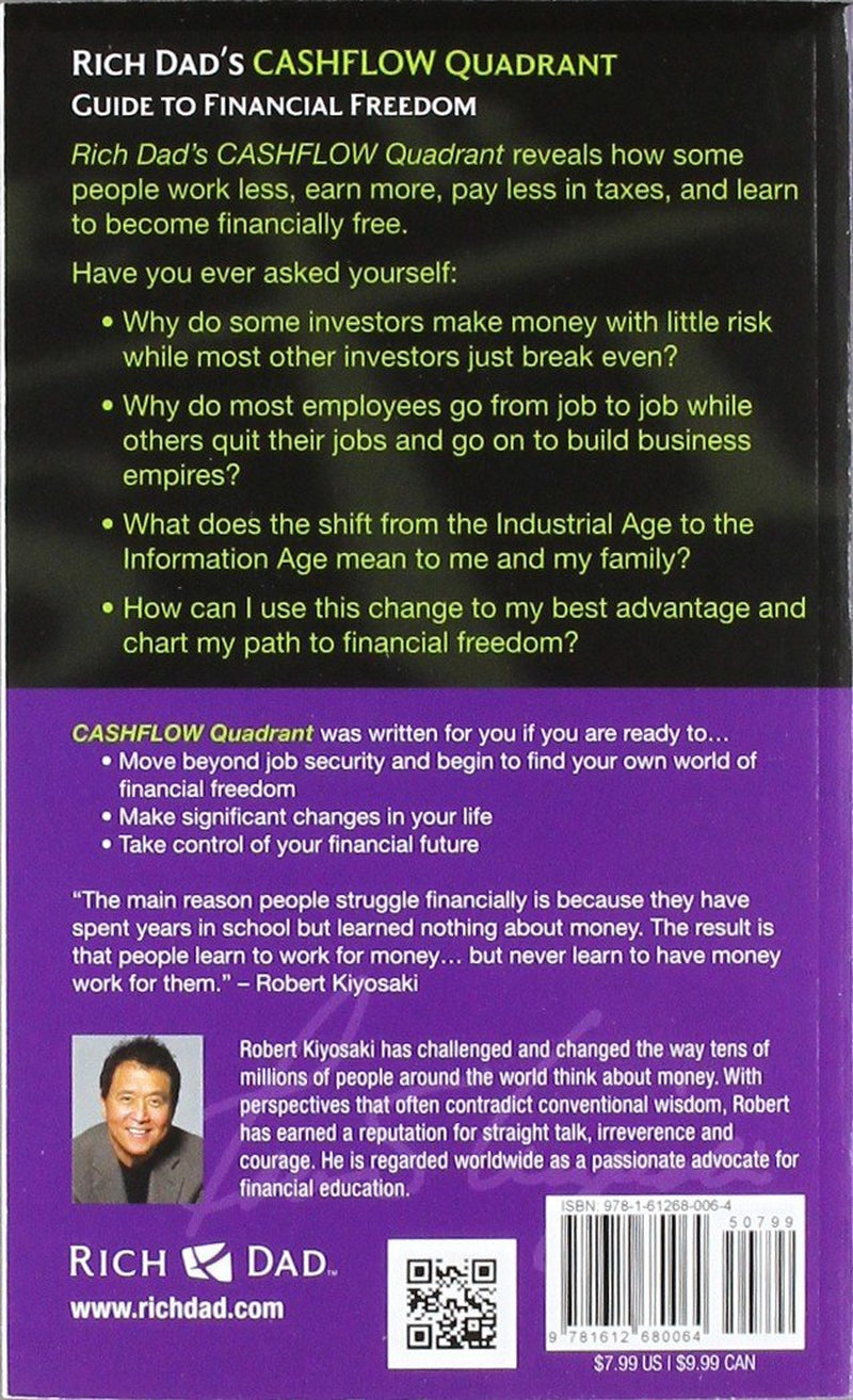 Rich Dad's Cashflow Quadrant(Paperback) back cover.